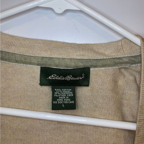 EDDIE‎ Bauer Large Tan Cardigan Sweater - Picture 3 of 4